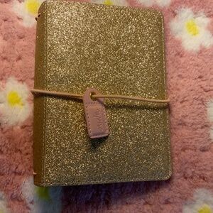 Gold sparkle Webster’s pages in pocket size travelers notebook